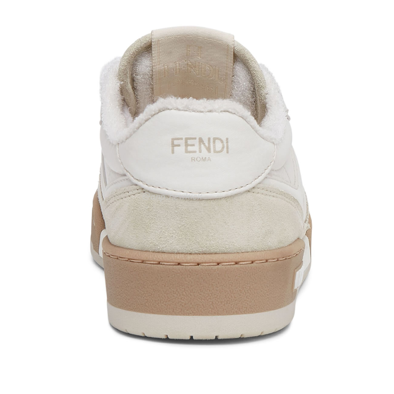 Fendi Match Cream Black White Suede And Leather Low Top Sneakers (5) - newkick.org